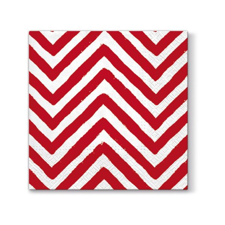 Nassau decoupageservet rood-wit, 33 × 33 cm, 3-laags