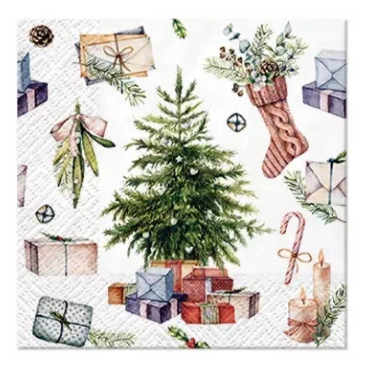 Nassau decoupageservet Christmas at Home, 25 × 25 cm