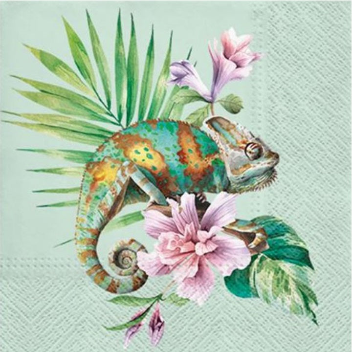 Decoupageservet Exotic Chameleon 33 × 33 cm
