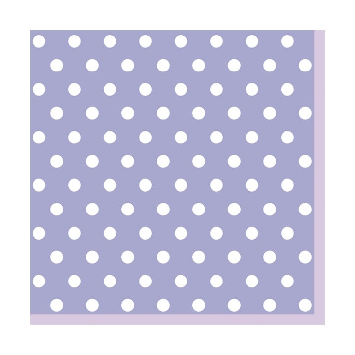 Decoupageservet paars met stippen 33 × 33 cm