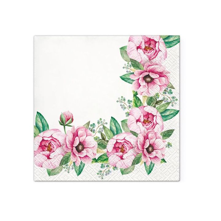 Decoupageservet Floral Border 33 × 33 cm