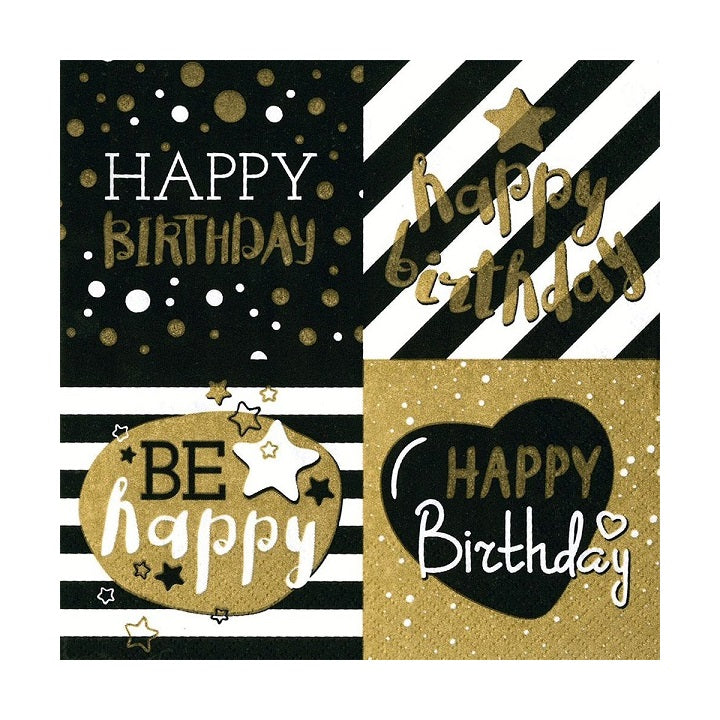 Nassau decoupageservet Happy Birthday 33 × 33 cm