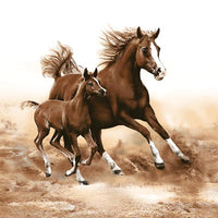 Decoupageservet Horses 33 × 33 cm