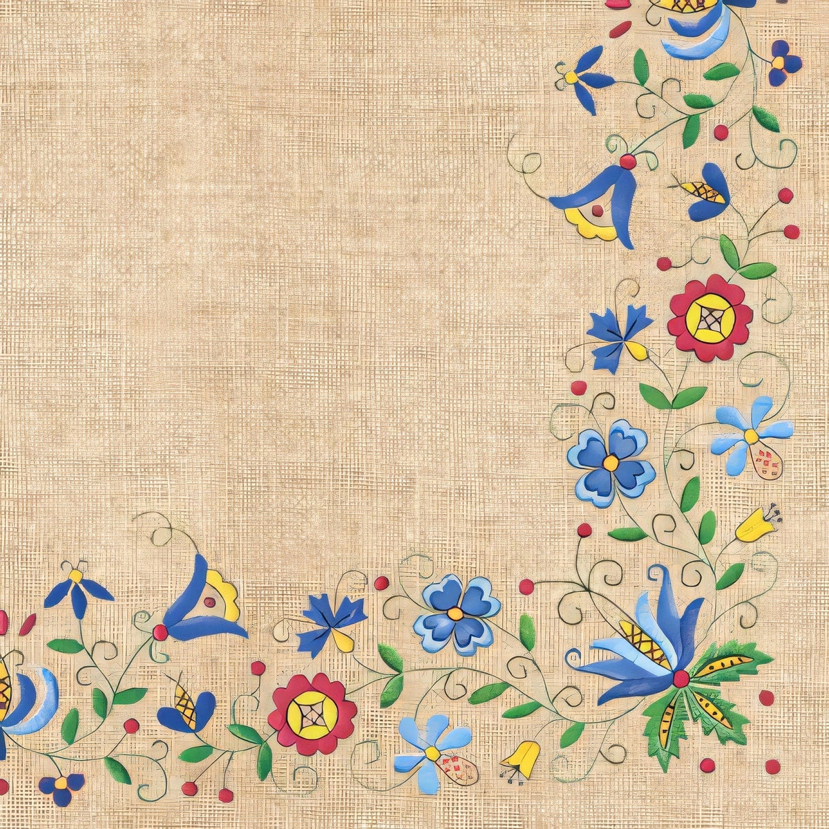 Decoupageservet Kashubian Folk 4 – 33 × 33 cm