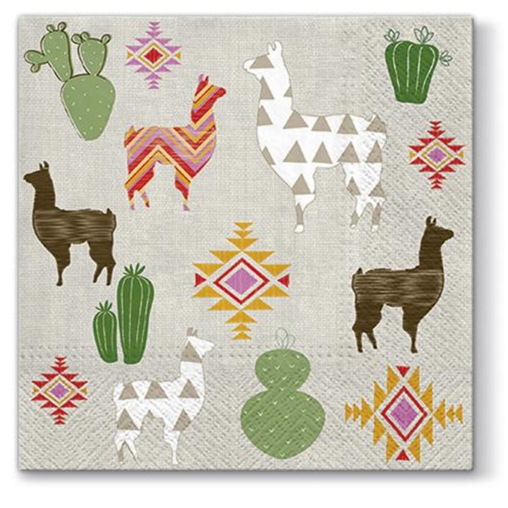 Nassau decoupageservet Lama 33 × 33 cm
