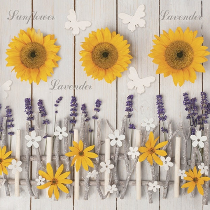 Nassau decoupageservet Lavender and Sunflower Composition 33 × 33 cm