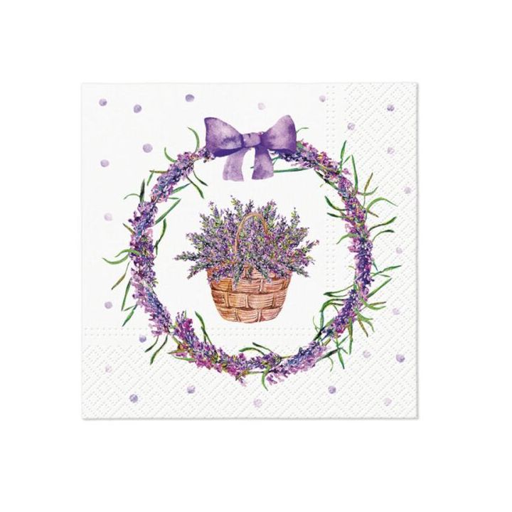 Nassau decoupageservet Lavender Basket 33 × 33 cm