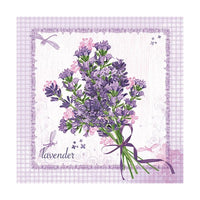 Decoupageservet lavendelboeket – 33 × 33 cm