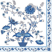 Decoupageservet blauwe bloemen – 33 × 33 cm