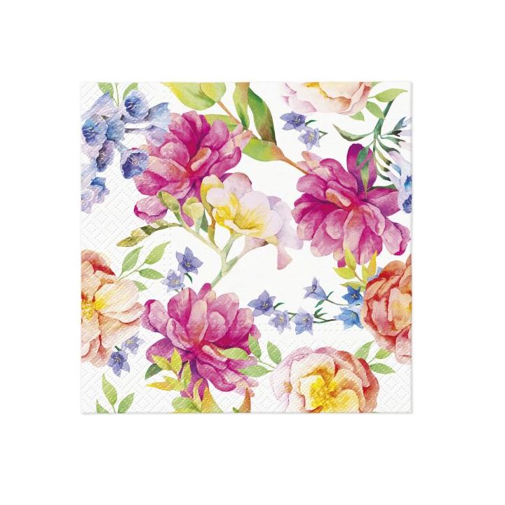 Decoupageservet Orchid with Peony, 33 × 33 cm
