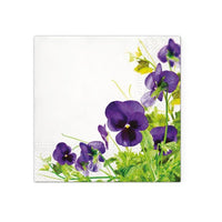 Decoupageservet Pansies Frame, 33 × 33 cm