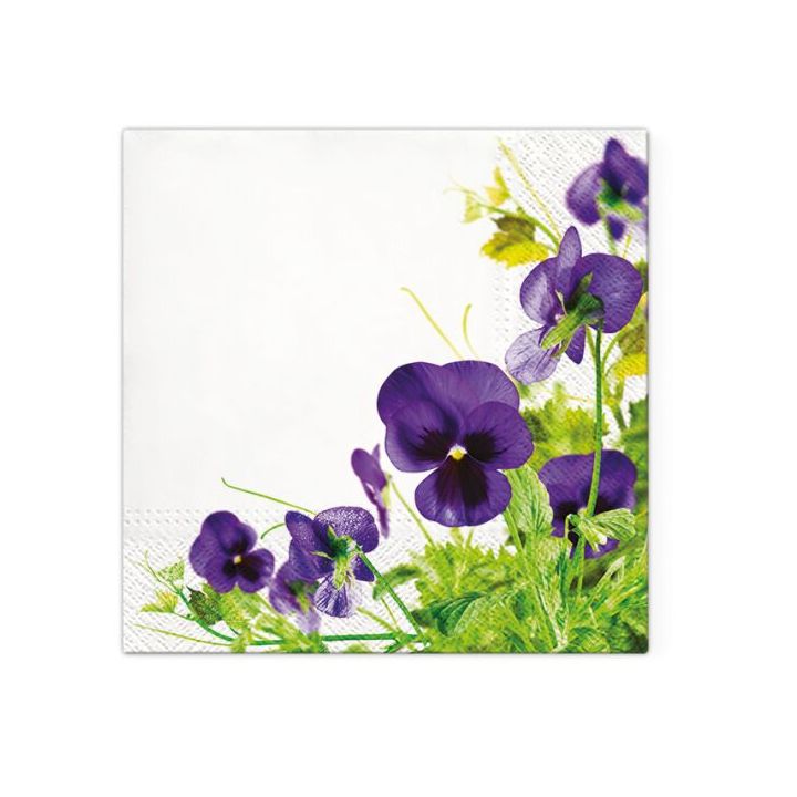 Decoupageservet Pansies Frame, 33 × 33 cm