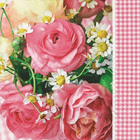 Decoupageservet Pink ranunculus, 33 × 33 cm