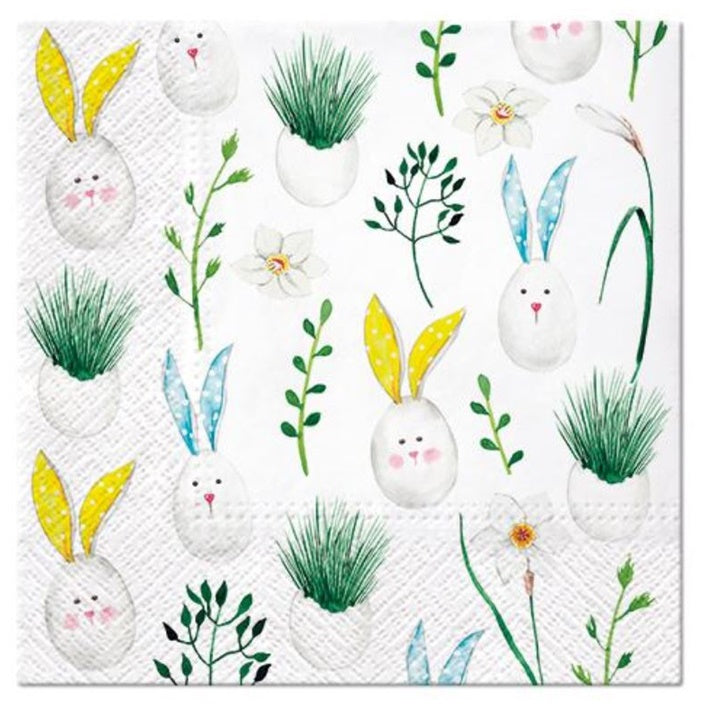 Decoupageservet Rabbit Eggs – 33 × 33 cm