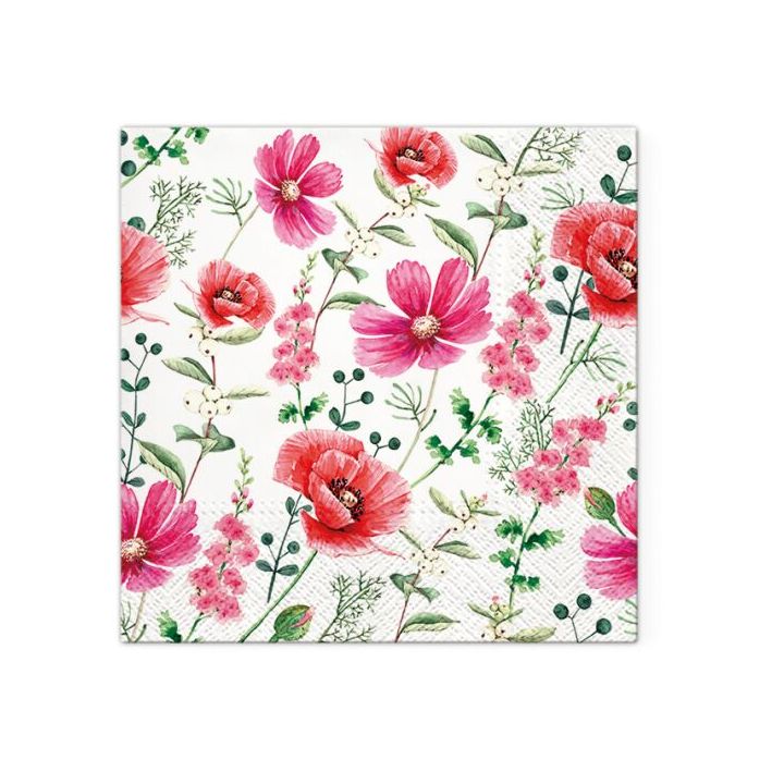 Decoupageservet Raspberry Flower, 33 × 33 cm