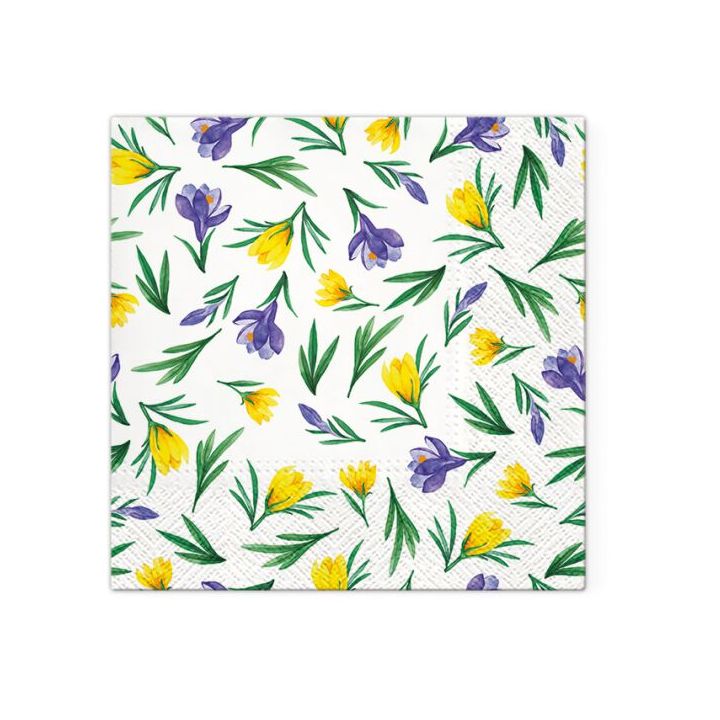 Decoupageservet Spring Crocuses 33 × 33 cm