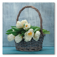 Decoupageservet Tulips in the Basket 33 × 33 cm