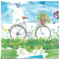 Decoupageservet Watercolour Bicycle 33 × 33 cm