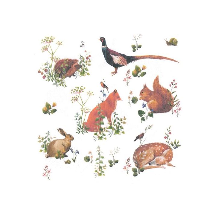 Decoupageservet Wild Forest Animals 33 × 33 cm