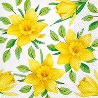 Decoupageservet Nassau Yellow Daffodils 33 × 33 cm
