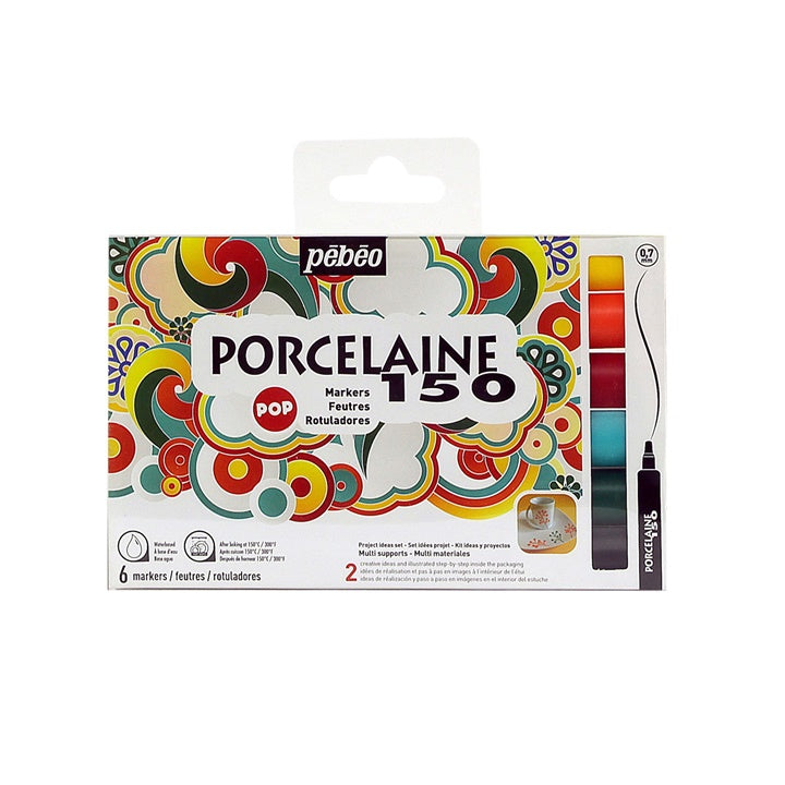 Pébéo Porcelaine 150 porseleinstiften POP, set van 6