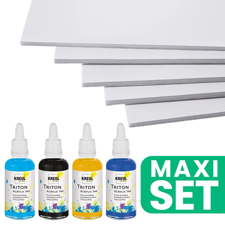 ARTMIE acrylinktset Triton 4 × 40 ml met witte foamboards A3
