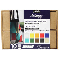 Pébéo Setacolor Opaque textielverf, set van 10 × 45 ml