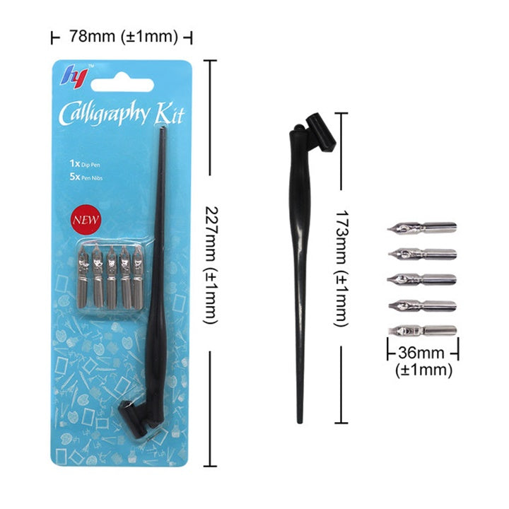 Kalligrafieset 6-delig met pen en 5 penpunten – afbeelding 2
