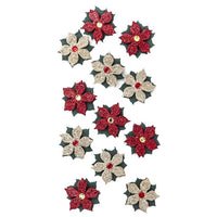 Set of 12 3D Glitter Christmas Stickers, image 2