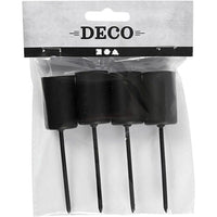Set of 4 Black Candle Holders — image 3