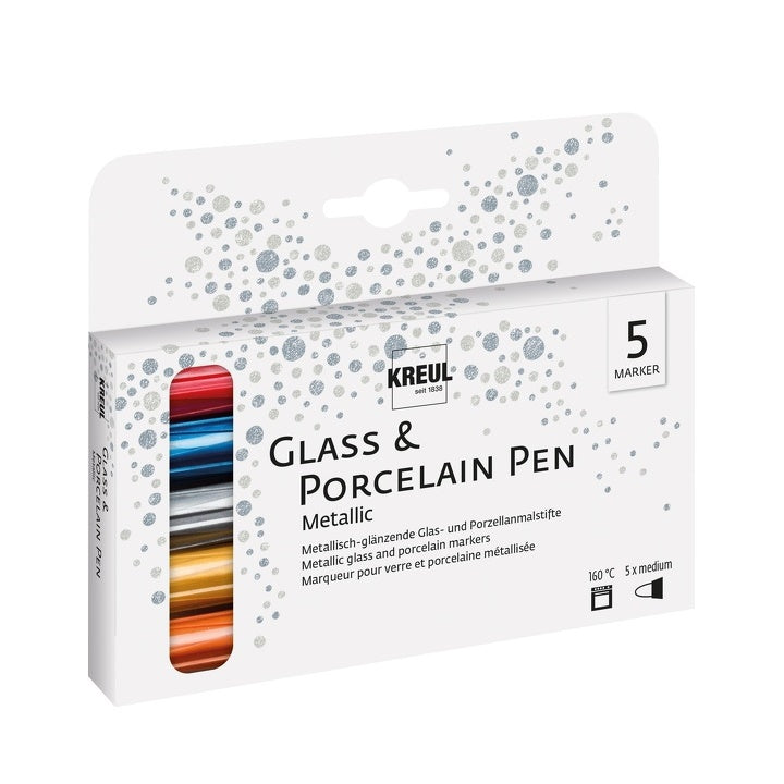 Set of 5 Metallic Porcelain Markers, 160°C
