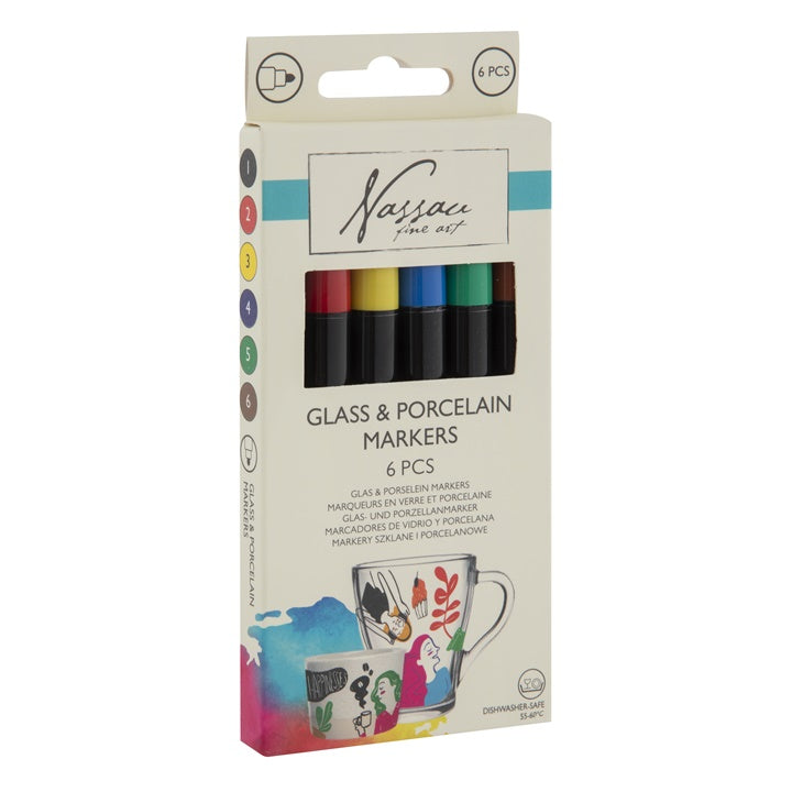 Set of 6 Glass and Porcelain Markers - image 1