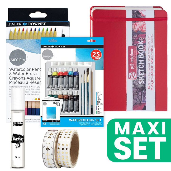 ARTMIE Art-journalset voor aquarel A5 21 × 14,8 cm – Rood