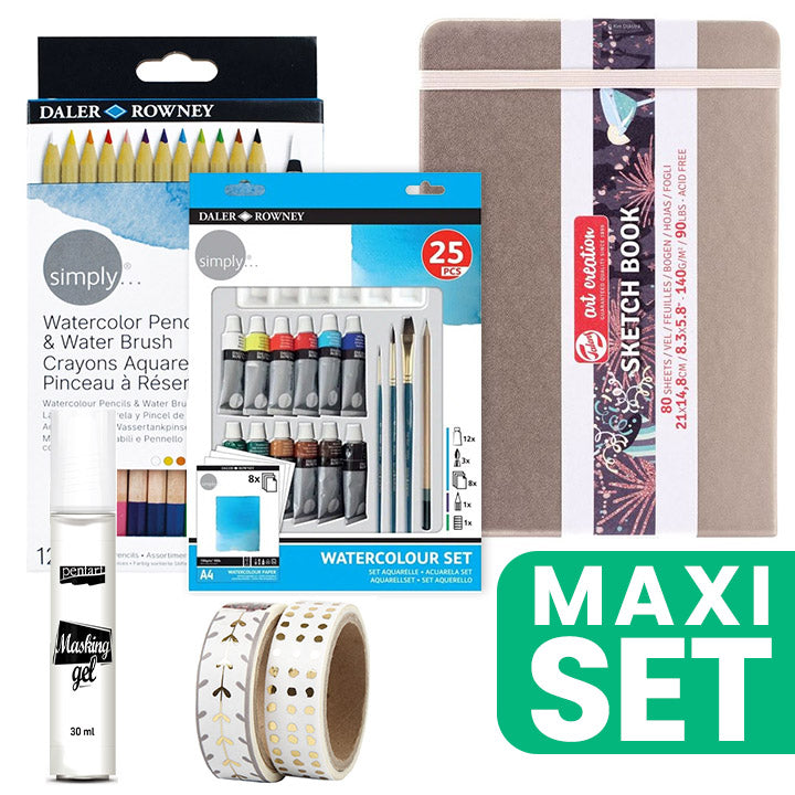ARTMIE Art-journalset voor aquarel A5 21 × 14,8 cm – Champagneroze