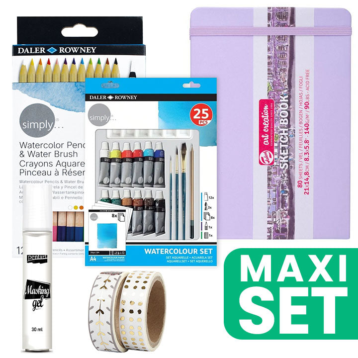 ARTMIE Art-journalset voor aquarel A5 21 × 14,8 cm – Pastelpaars
