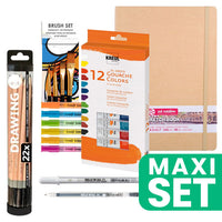 ARTMIE Art-journalset met gouache, A4-schetsblok en pennen