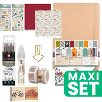 Bullet journalset voor reizigers met notitieboek A4 en stickers