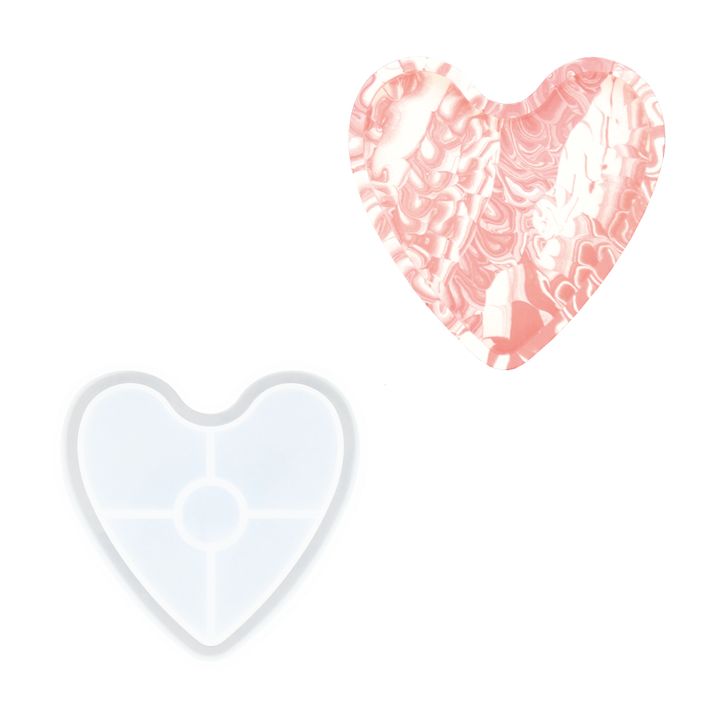Silicone Casting Mold 11.5x10x1.6 cm - Heart Tray - Image 1