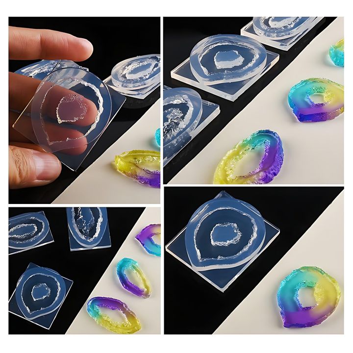 Siliconen gietvorm geode ARTMiE 4,5 × 2,4 × 0,5 cm – afbeelding 3