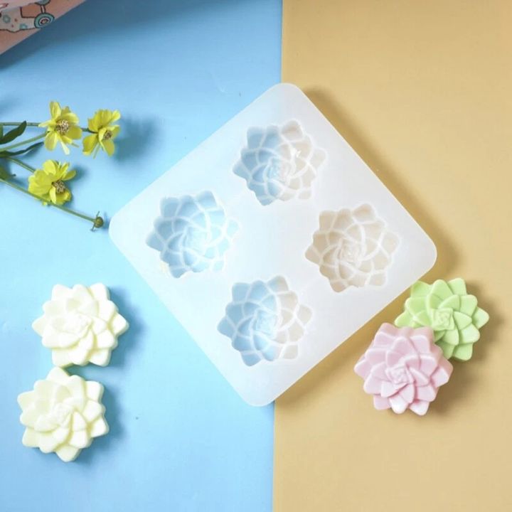 Siliconen gietvorm bloemen, 4 uitsparingen, 19,5 × 19,5 cm