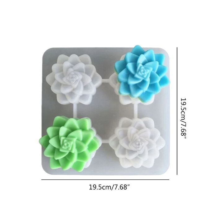 Siliconen gietvorm bloemen, 4 uitsparingen, 19,5 × 19,5 cm – afbeelding 2