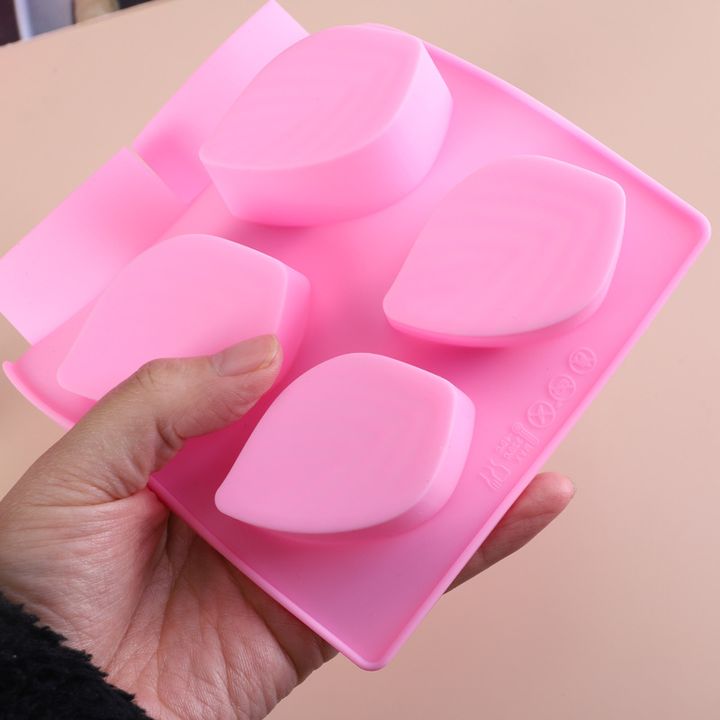 Siliconen gietvorm bladeren, 12 vormen, roze – afbeelding 2