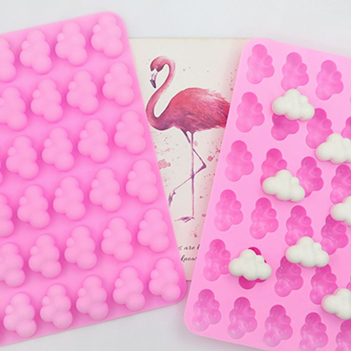 Siliconen gietvorm wolkjes, 36 minivakjes, roze