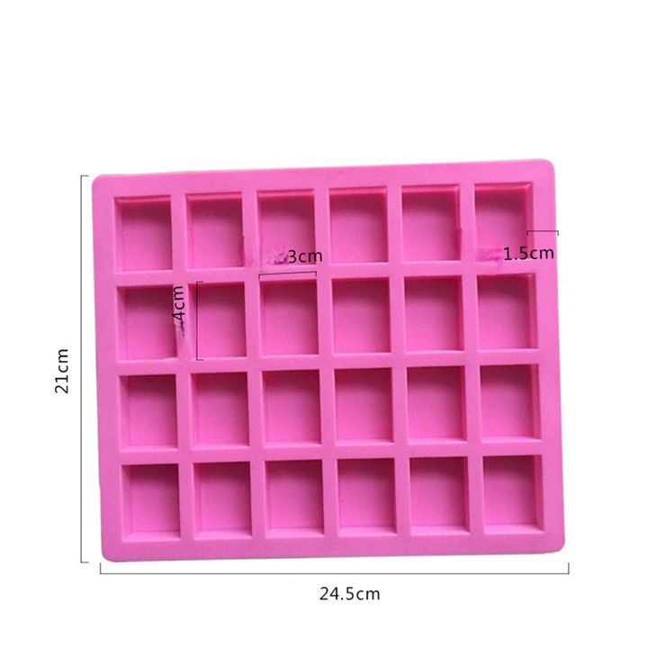 Siliconen gietvorm blokjes, 24 vakjes, roze – afbeelding 2
