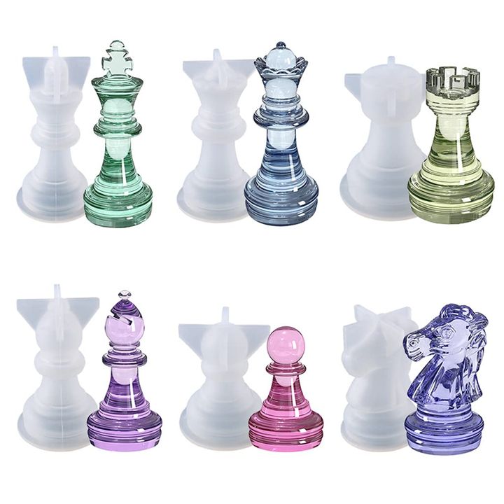 Siliconen gietvorm schaakstukken, set van 6