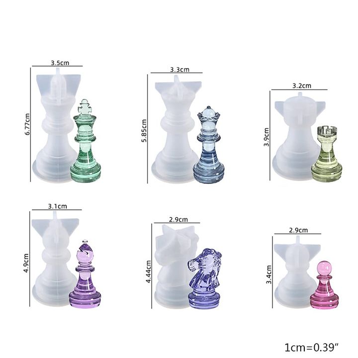 Siliconen gietvorm schaakstukken, set van 6 – afbeelding 2