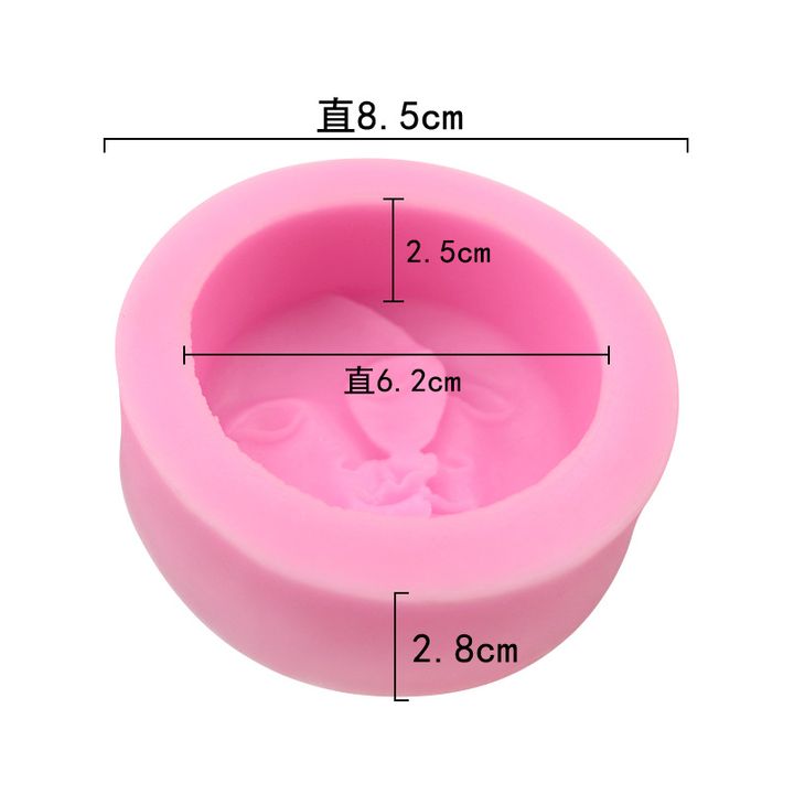 Siliconen gietvorm zon en maan, Ø 8,5 cm, roze – afbeelding 2