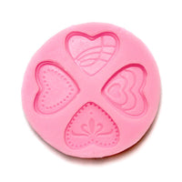 Pentart siliconen gietvorm hartjes, 5,9 × 5,9 × 0,8 cm