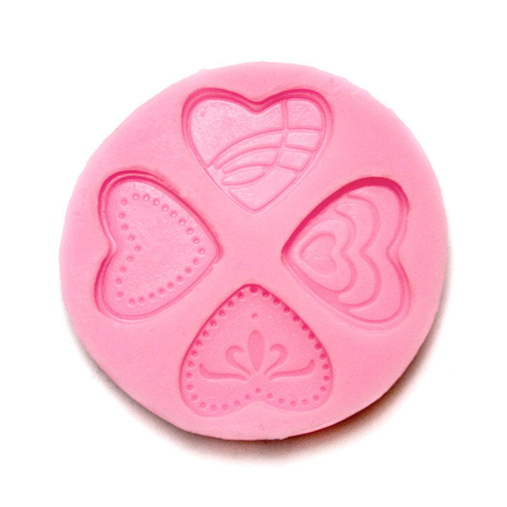Pentart siliconen gietvorm hartjes, 5,9 × 5,9 × 0,8 cm