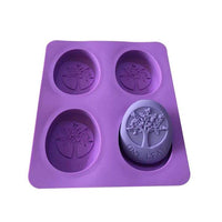 Siliconen gietvorm levensboom One Leaf, 4 vakjes, paars